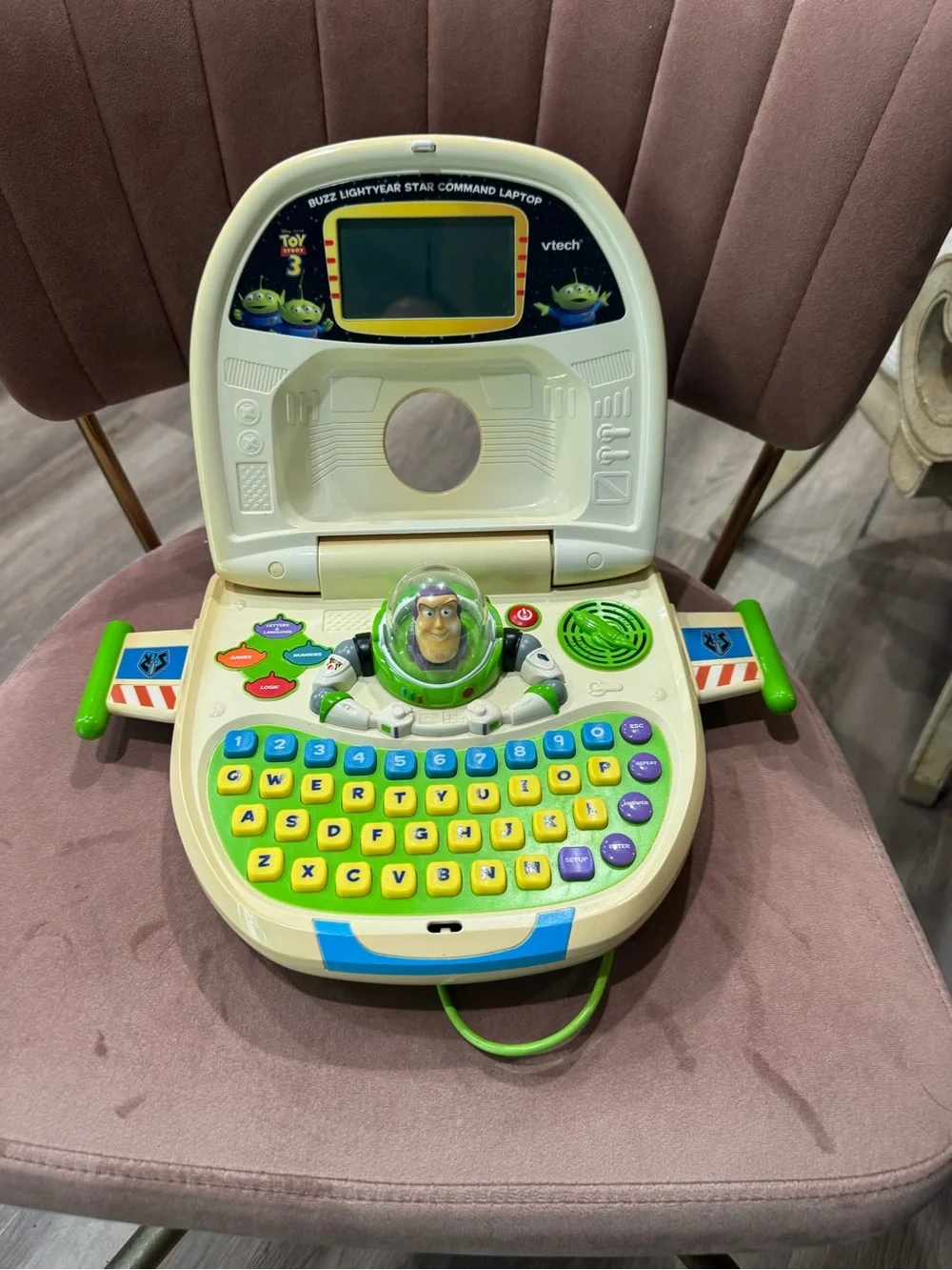 Buzz Lightyear Vtech Star Command Laptop Pixar Toy Story 3 WORKS